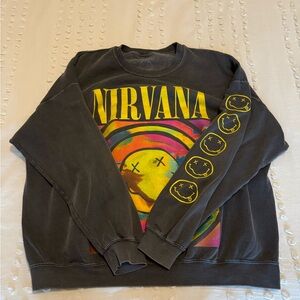 urban outfitters grey nirvana oversized sweatshirt